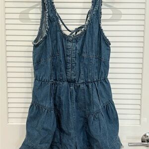 Free People Blue Denim Romper